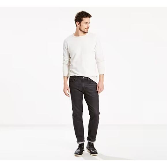 LEVI’S® Men’s 502™ REGULAR TAPER FIT STRETCH JEANS BLACK 36 x 30